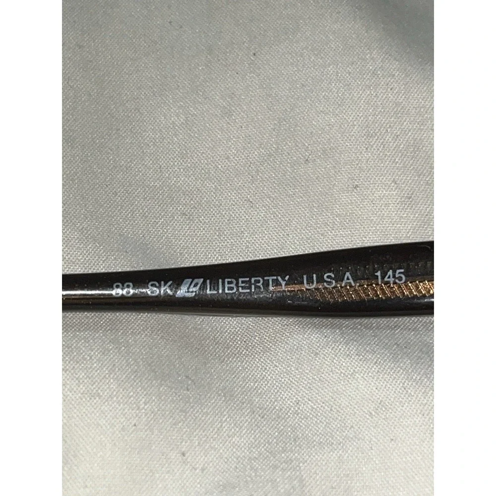 1980s Vintage Liberty Optical USA Square Eye Dark Brown To Clear Glasses 52-22